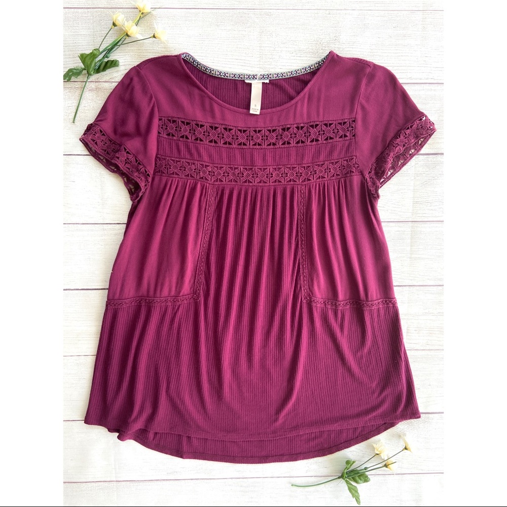 Knit Ribbed Short Sleeve Top - Picture 11 of 11